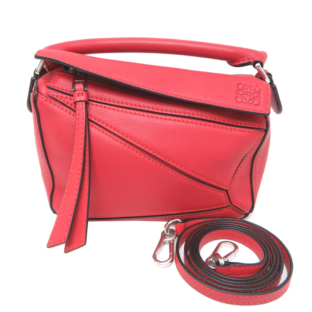 Loewe Puzzle Mini Women's Handbag, Leather, Red